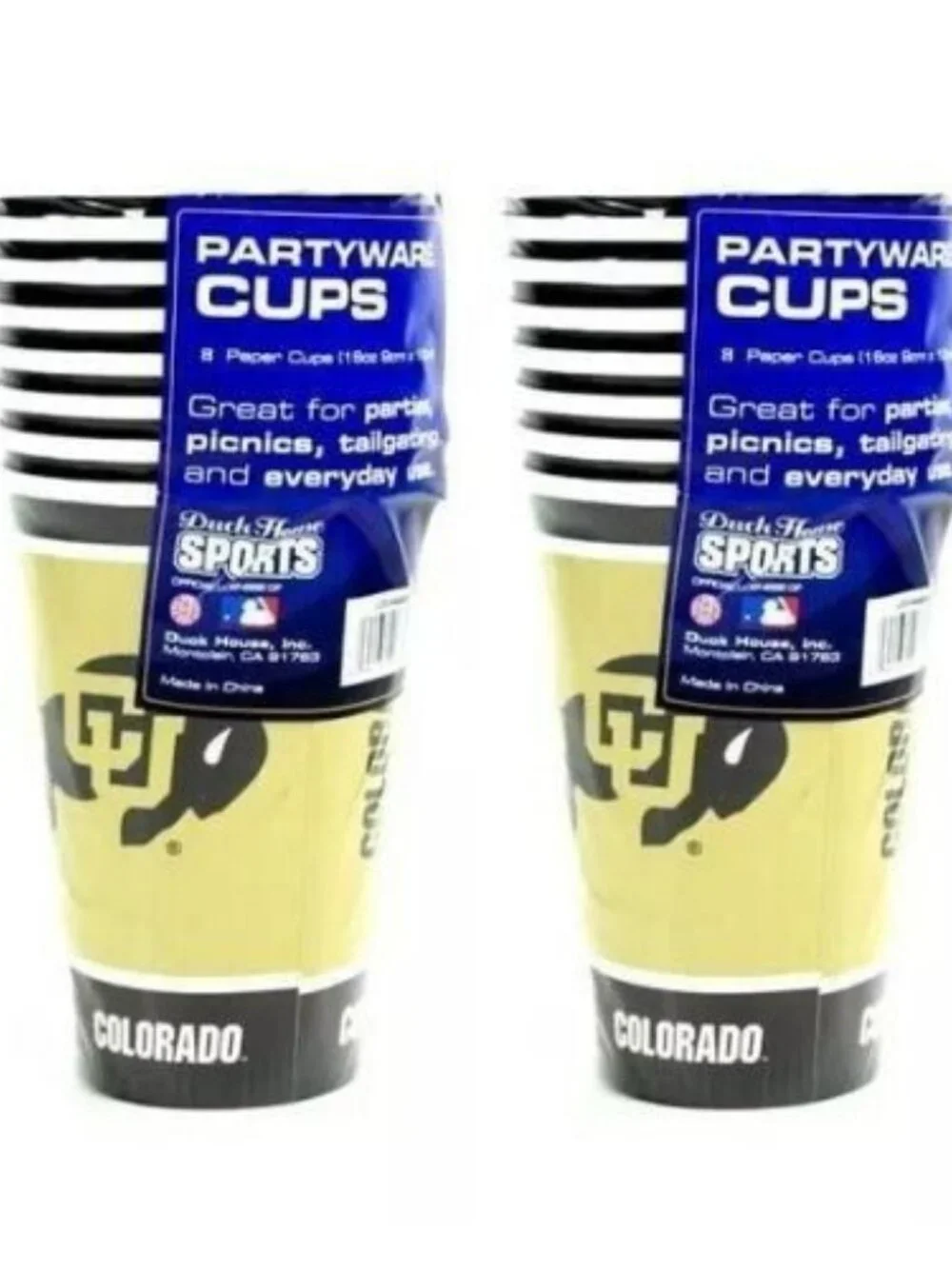 Colorado Buffaloes 16pcs Party Cups 16oz Disposable Duck House NCAA Merch
